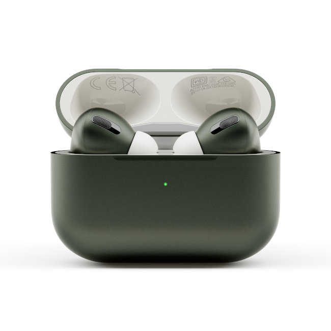 AirPods coloredSpace Grey with AirPods inside the case
